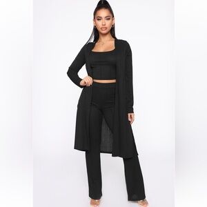 Fashion Nova Woke Me Up - 3 Piece Set - Black